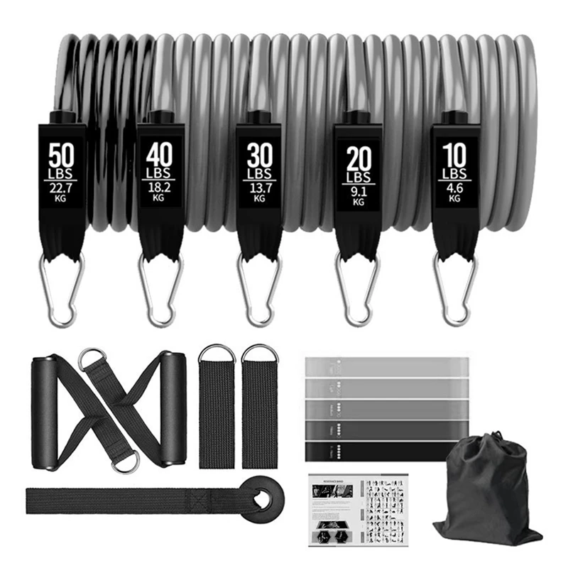 18PCS Resistance Bands Set Fitness Workout Pull Rope Sports Exercise Bands Muscle Training Equipment for Home 
18PCS Resistance Bands Set Fitness Workout Pull Rope Sports Exercise Bands Muscle Training Equipment for Home