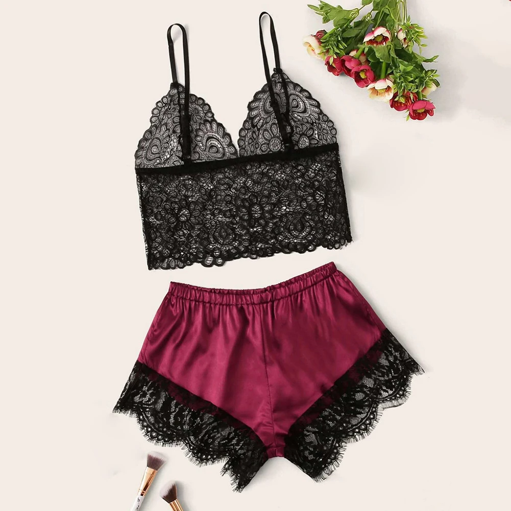 Girls Sexy Suspenders Sleeveless Lace Crop Tops Shorts Two Piece Set Sleepwear Temptation Lingerie Summer Nightwear Underwear
Girls Sexy Suspenders Sleeveless Lace Crop Tops Shorts Two Piece Set Sleepwear Temptation Lingerie Summer Nightwear Underwear