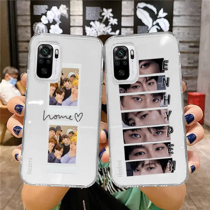 

enhypen kpop boys group Phone Case Transparent for Xiaomi redmi note x f poco 10 11 9 7 8 3 i t s pro cover shell coque