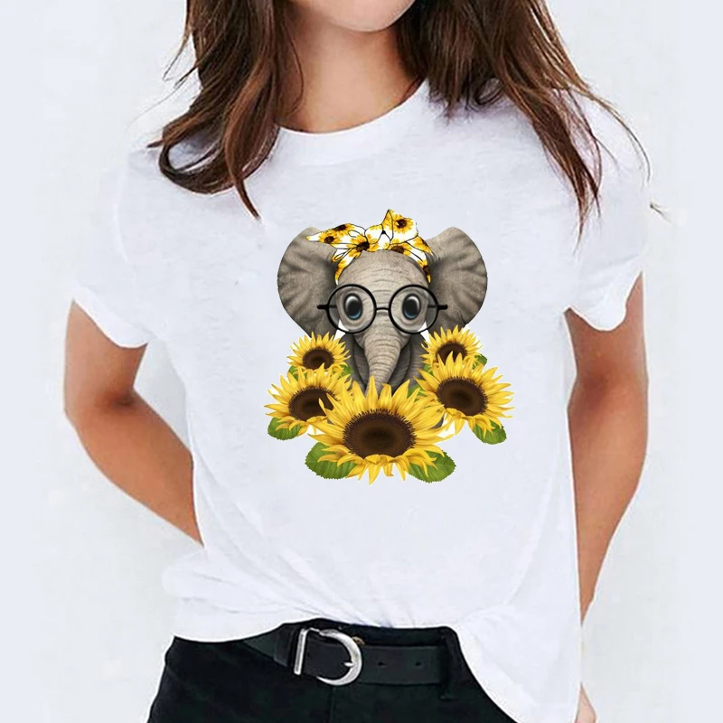 T-shirts Top for Women Cartoon Elephant Sunflower 90s Printing Print Lady Womens Graphic T Shirt Ladies Female Tee T-Shirt
T-shirts Top for Women Cartoon Elephant Sunflower 90s Printing Print Lady Womens Graphic T Shirt Ladies Female Tee T-Shirt