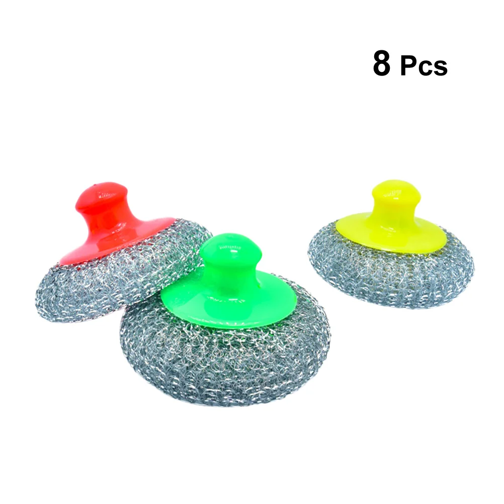 8pcs Stainless Steel Wire Brush with Plastic Handle Household Kitchen Cleaning Brush Scouring Pad Scrubber (Random Color)
8pcs Stainless Steel Wire Brush with Plastic Handle Household Kitchen Cleaning Brush Scouring Pad Scrubber (Random Color)