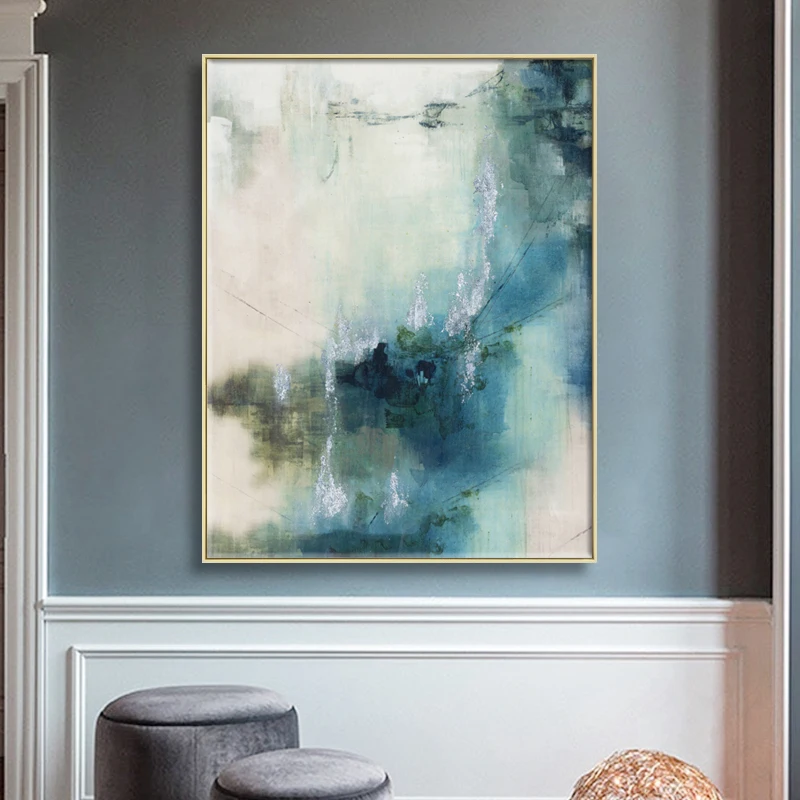Green Watercolor Ink Canvas Painting Abstract Silver Foil Aesthetic Picture Modern Home Wall Art Decor Print Cuadros Living Room
Green Watercolor Ink Canvas Painting Abstract Silver Foil Aesthetic Picture Modern Home Wall Art Decor Print Cuadros Living Room