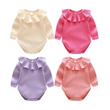 Newborn Infant Baby Girl Romper Bebe Body suit 0-2Y 2022 Summer Fall Candy Ruffles Newborn Baby Girl Clothes Outfits
