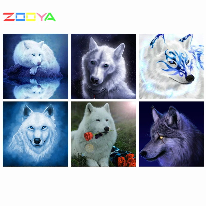 ZOOYA Алмазная картина с животными волками вышивка полный набор сверл 3D сделай сам
