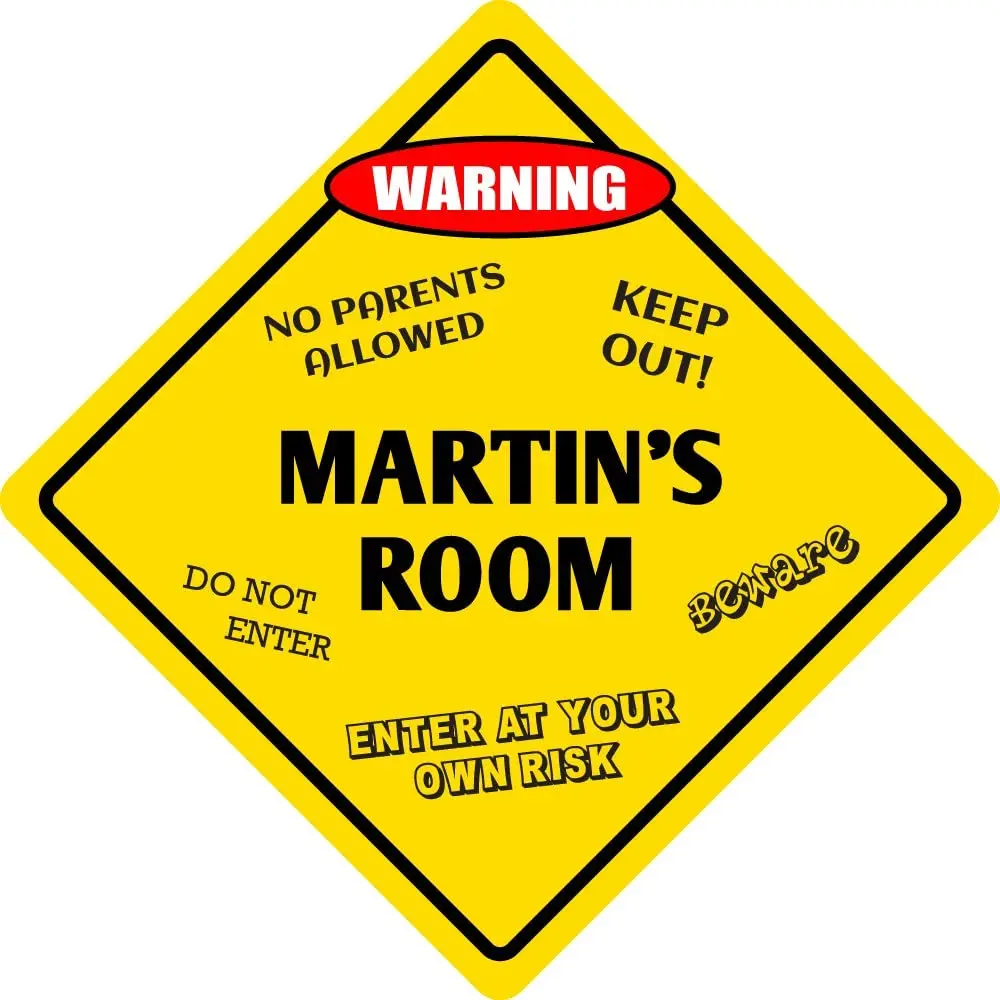 StickerPirate Martin's Room Funny Kids Room Door Warning Danger Metal Novelty Sign Aluminum
StickerPirate Martin's Room Funny Kids Room Door Warning Danger Metal Novelty Sign Aluminum