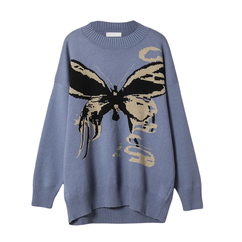 Y2K Women Warm Sweater Ladies Butterfly Print Round Neck Long Sleeve Knitwear Loose Tops for Autumn Winter
Y2K Women Warm Sweater Ladies Butterfly Print Round Neck Long Sleeve Knitwear Loose Tops for Autumn Winter