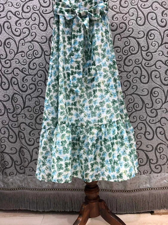 High Quality Silk Dress 2021 Summer Clothes Women O-Neck Sweet Little Floral Print Belt Deco Short Sleeve Green Yellow Dress
High Quality Silk Dress 2021 Summer Clothes Women O-Neck Sweet Little Floral Print Belt Deco Short Sleeve Green Yellow Dress