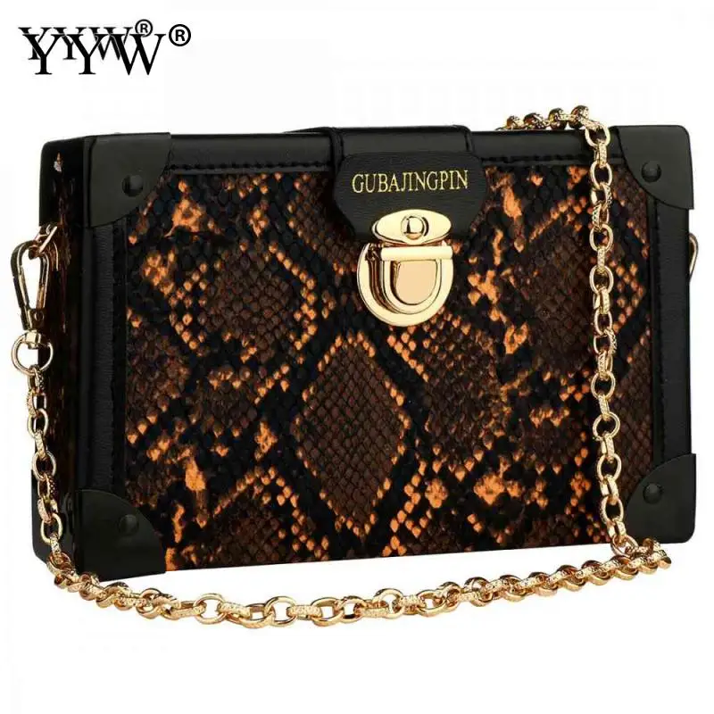 Box Bags For Women 2019 Fashion Snakeskin Pattern Shoulder Bag Female High Quality Party Handbag Brown Messenger Bags With Chain
Box Bags For Women 2019 Fashion Snakeskin Pattern Shoulder Bag Female High Quality Party Handbag Brown Messenger Bags With Chain
