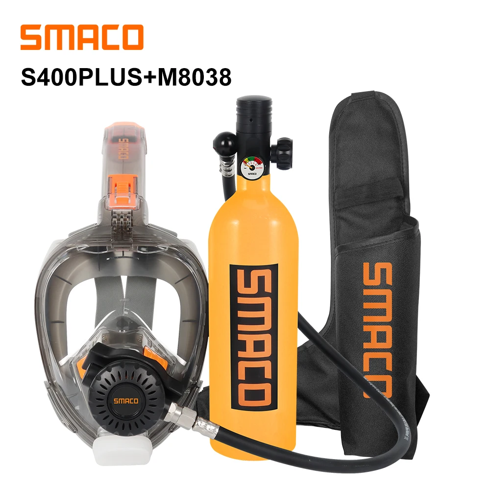 SMACO S400Plus Mini Scuba Diving Tank Protective Full Face Snorkel Mask Combination for 16 Minutes Free Breathing Underwater
SMACO S400Plus Mini Scuba Diving Tank Protective Full Face Snorkel Mask Combination for 16 Minutes Free Breathing Underwater