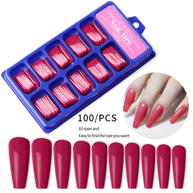 100PCS Pure Gradient Color Flame Long Ballet Full Fake Nail Tips False Finger Tips Stickers In Blue Box Manicure DIY Easy Apply
100PCS Pure Gradient Color Flame Long Ballet Full Fake Nail Tips False Finger Tips Stickers In Blue Box Manicure DIY Easy Apply