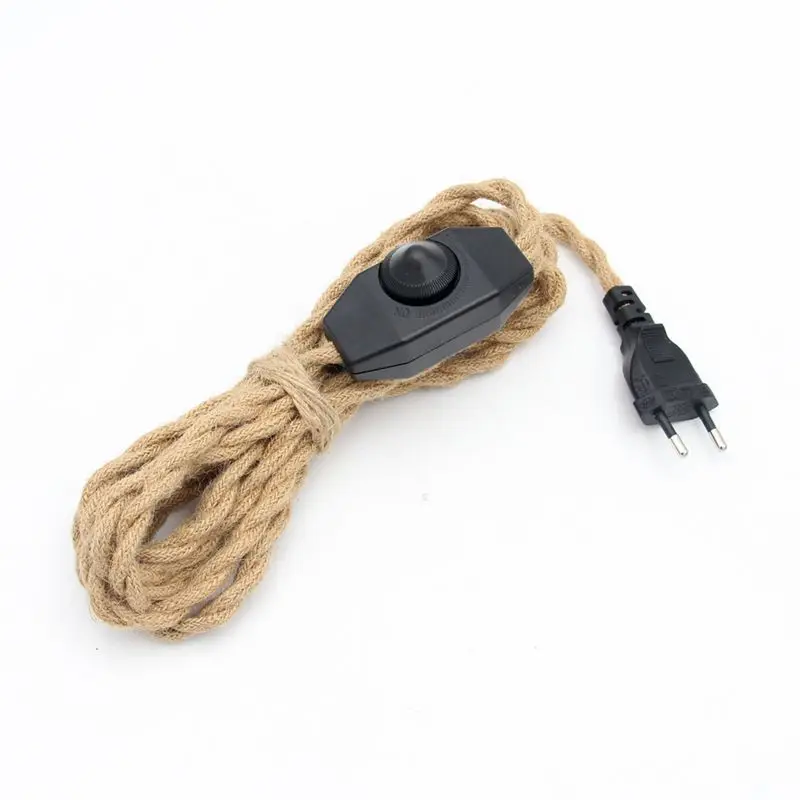 220-250V AC European Power Cord Vintage Hemp Cord Convered With ON/OFF Switch or Dimmer Switch For Retro Pendant Light Design
220-250V AC European Power Cord Vintage Hemp Cord Convered With ON/OFF Switch or Dimmer Switch For Retro Pendant Light Design
