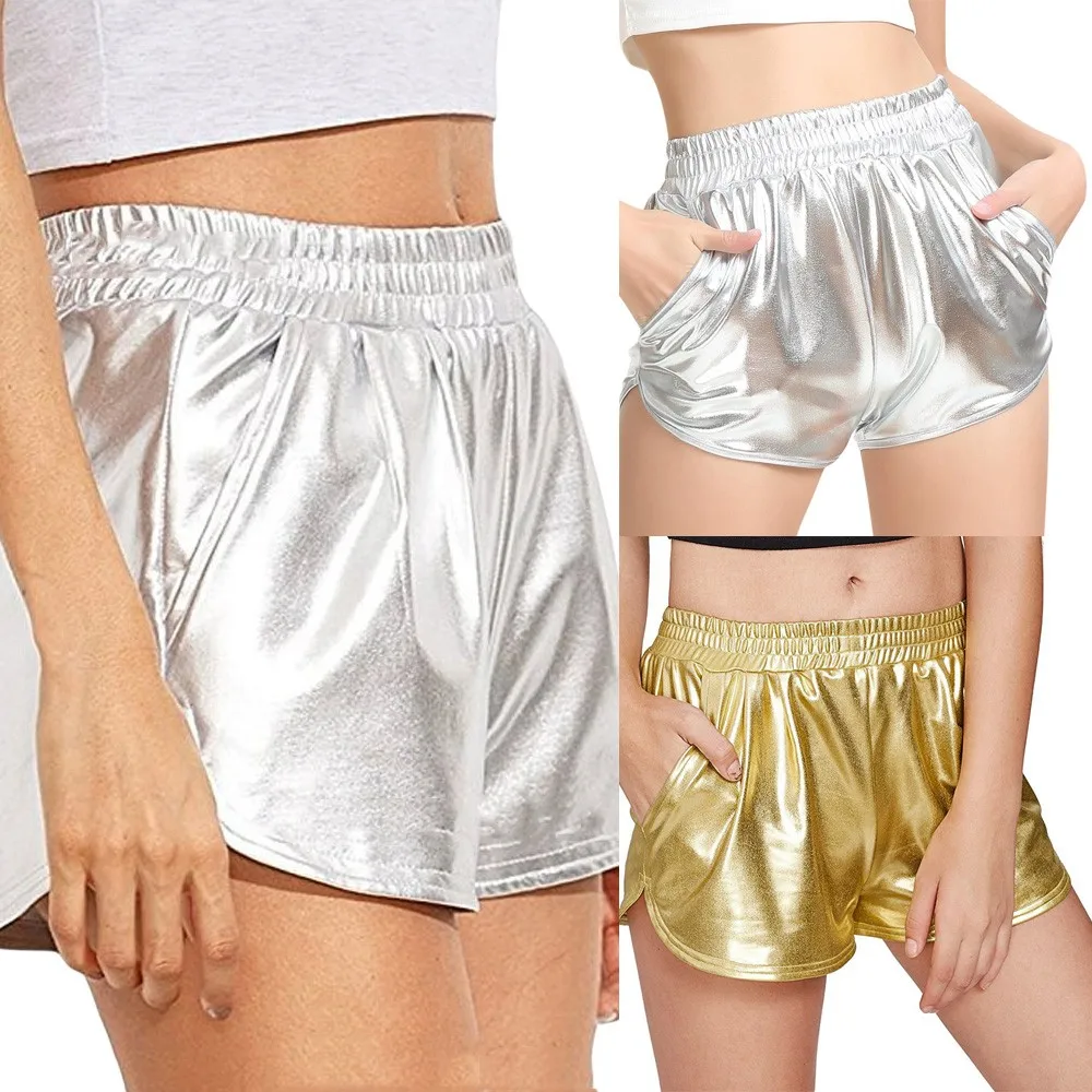 Fashion Shorts For Women Summer Solid Color High Waist Sport Shorts Shiny Metallic Leggings Shorts ropa mujer L511
Fashion Shorts For Women Summer Solid Color High Waist Sport Shorts Shiny Metallic Leggings Shorts ropa mujer L511