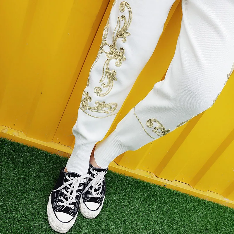 Manual Rivet Patch Print Embroidery Knitted Tracksuit Suit Women Round neck Long sleeve Pullover Knit Pencil Pants Sets Female
Manual Rivet Patch Print Embroidery Knitted Tracksuit Suit Women Round neck Long sleeve Pullover Knit Pencil Pants Sets Female