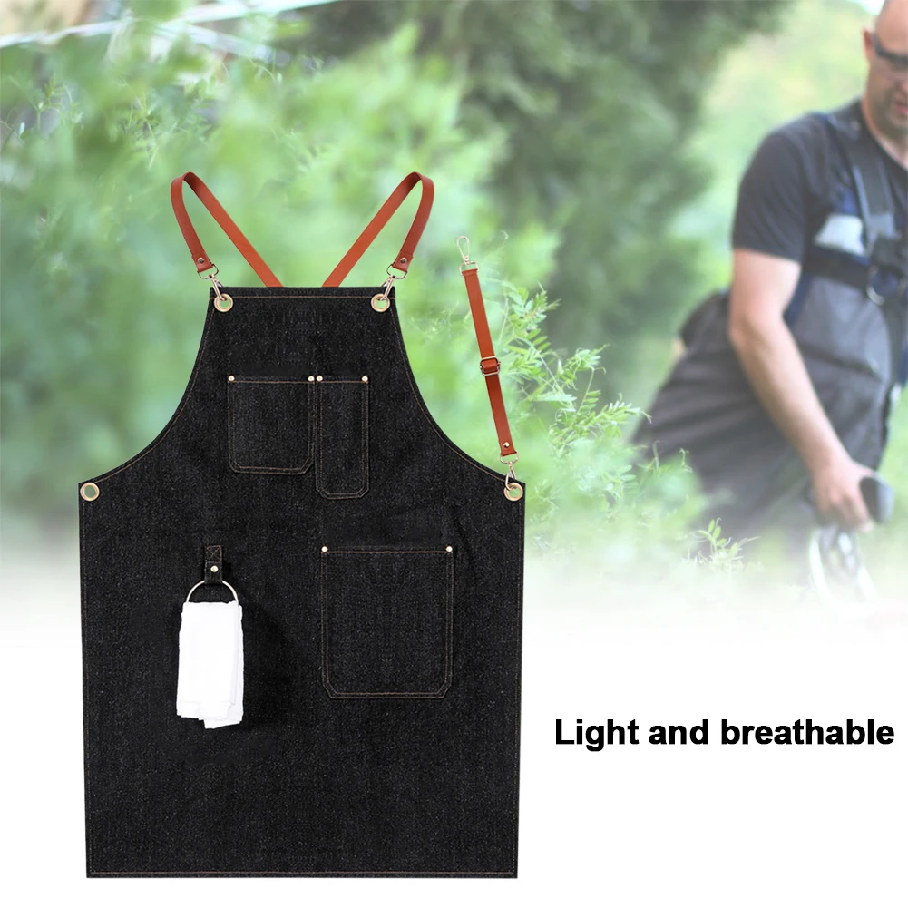 Denim Work Apron Durable Lightweight Jean Apron with Pockets Cross-Back Apron for Restaurant Server Hairdresser Gardening
Denim Work Apron Durable Lightweight Jean Apron with Pockets Cross-Back Apron for Restaurant Server Hairdresser Gardening