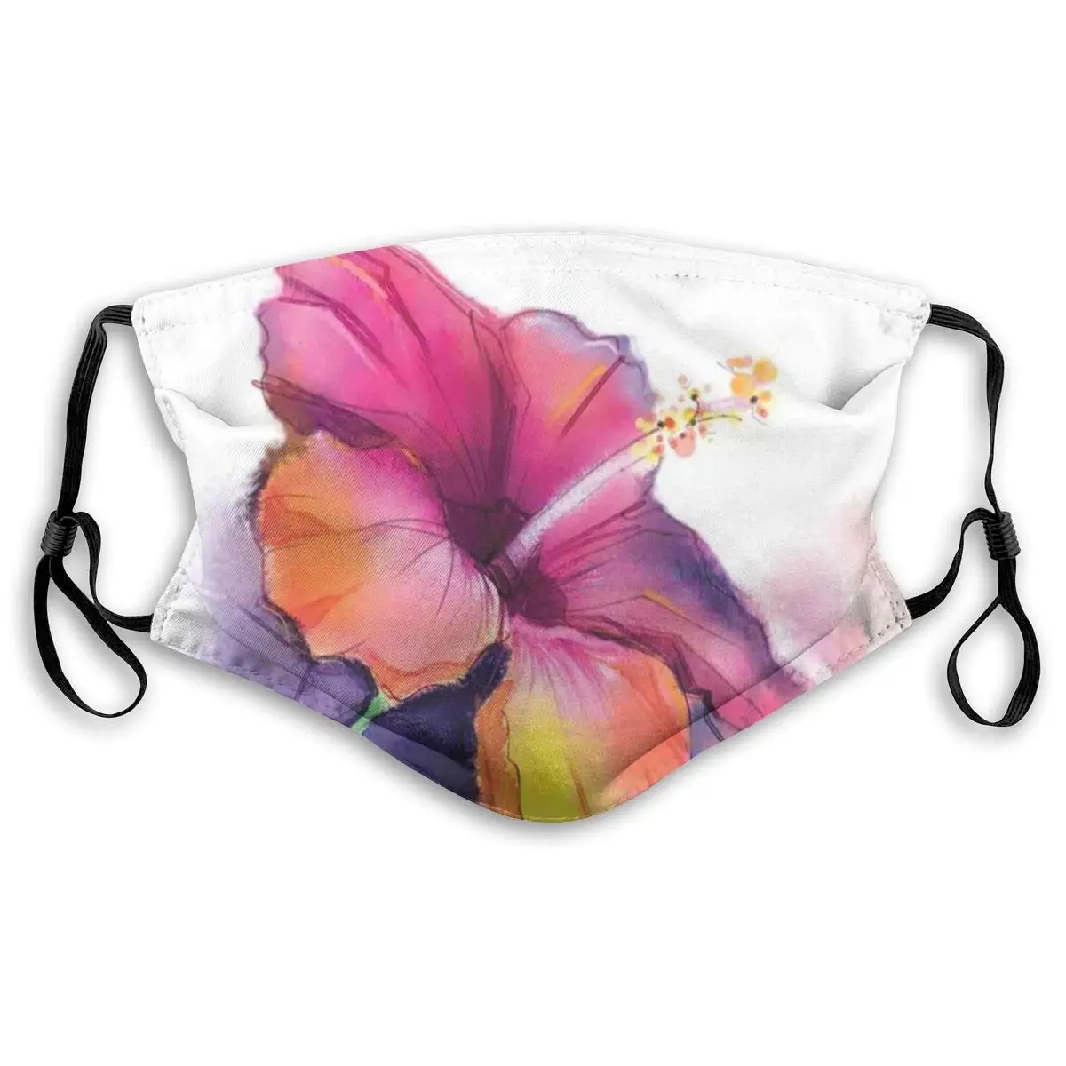 

Fashion Comfortable Windproof mask,Hibiscus Flower In Pastel Abstract Colorful Romantic Petal Pattern Artwork Print,Printed