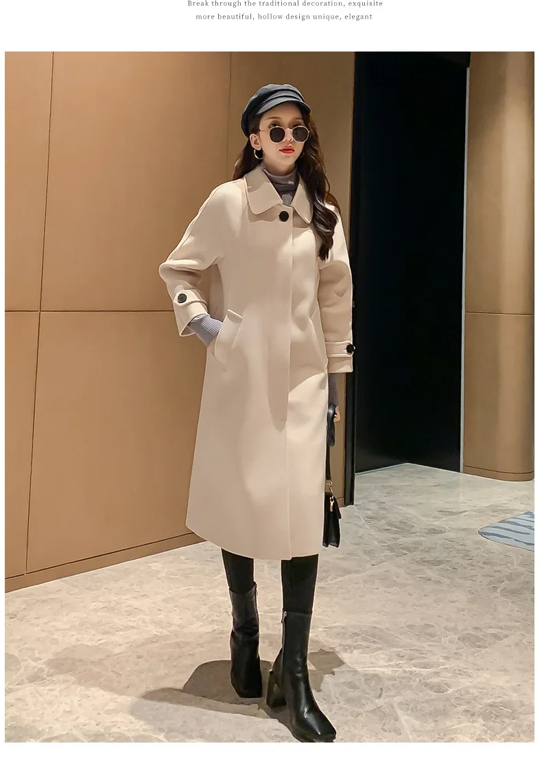 Korean Winter Wool Coat Women Solid Long Sleeve Coats and Jackets Women Woolen Elegant Trench Coat for Women Loose
Korean Winter Wool Coat Women Solid Long Sleeve Coats and Jackets Women Woolen Elegant Trench Coat for Women Loose