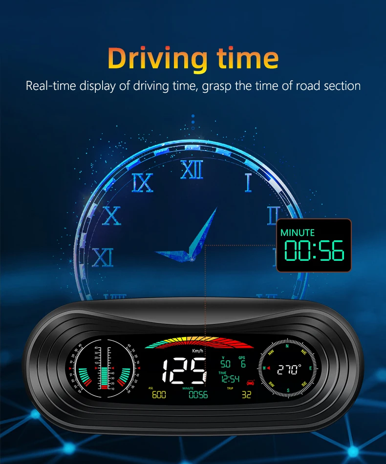 Newly Car GPS HUD Speed Tilt Inclinometer Latitude Longitude Protractor Smart Compass Car accessories
Newly Car GPS HUD Speed Tilt Inclinometer Latitude Longitude Protractor Smart Compass Car accessories
