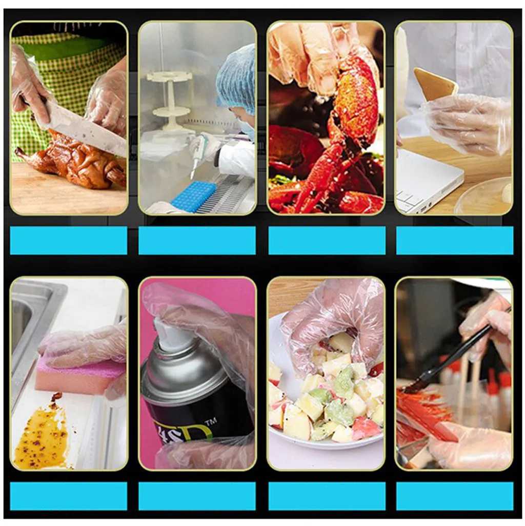 100PCS Transparent PE Disposable Gloves One-off BBQ Cooking Gloves For Household Bathroom Sanitary Gloves for Cooking Cleaning
100PCS Transparent PE Disposable Gloves One-off BBQ Cooking Gloves For Household Bathroom Sanitary Gloves for Cooking Cleaning
