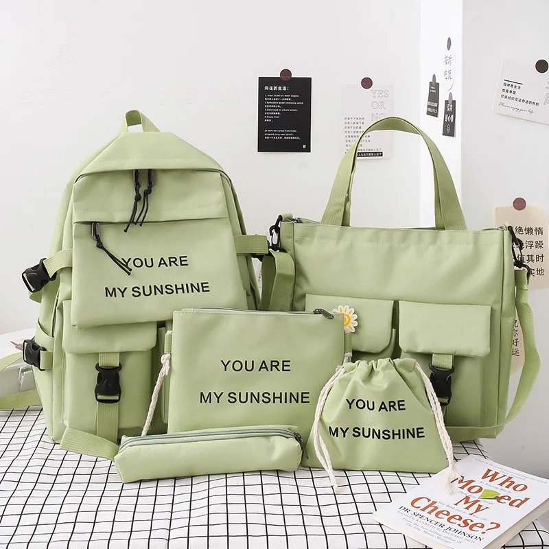 5Piece Set Kawaii Schoolbags for Teenage Girls Women Backpack 2021 Canvas Travel Back pack Student notebook Bookbags Schoolbag
5Piece Set Kawaii Schoolbags for Teenage Girls Women Backpack 2021 Canvas Travel Back pack Student notebook Bookbags Schoolbag