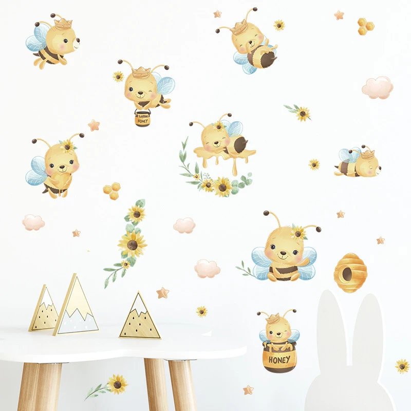Diy Bees Gather Honey From Sunflower Wall Stickers Decor For Kids Room Decoration Nusery Decal Home Livingroom Wallpaper Posters
Diy Bees Gather Honey From Sunflower Wall Stickers Decor For Kids Room Decoration Nusery Decal Home Livingroom Wallpaper Posters
