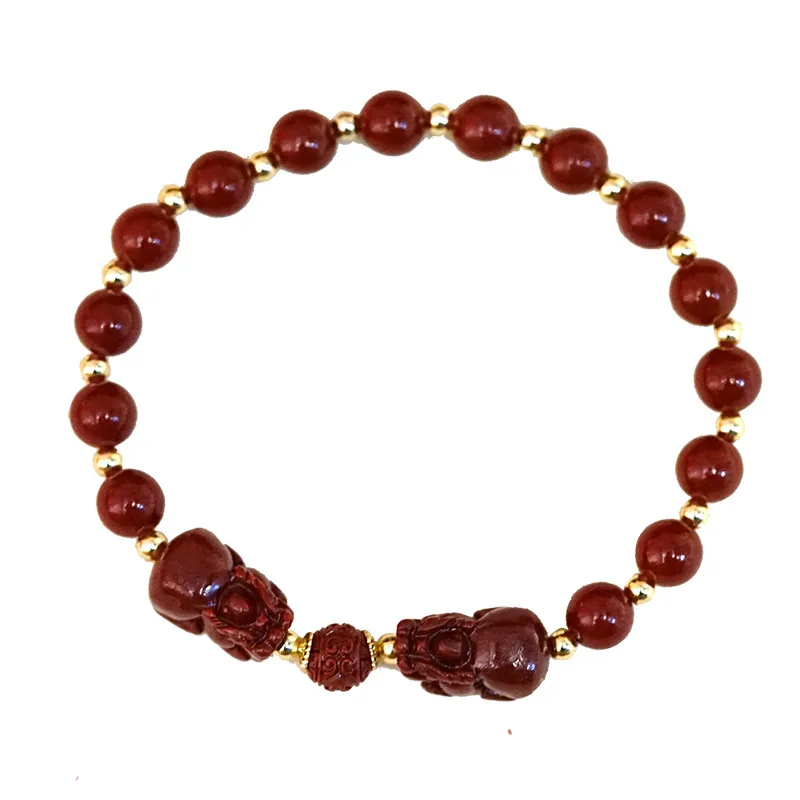 Natural Freshwater Pearls Hand Carved Cinnabar Women Men Couple Bracelet Dark Red Brave Troops Lucky Bracelets on Hand YBR216
Natural Freshwater Pearls Hand Carved Cinnabar Women Men Couple Bracelet Dark Red Brave Troops Lucky Bracelets on Hand YBR216