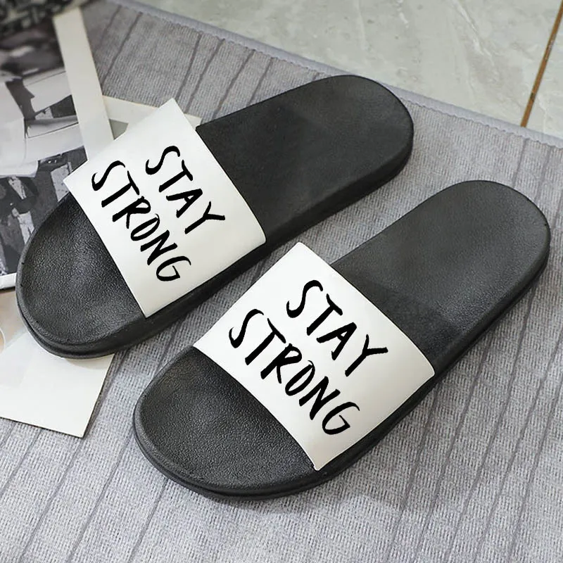 STAY STRONG Letters Slides Home Indoor Slippers Open Toe Shoes Women Summer Slippers Girls Non-Slip On Flip Flops
STAY STRONG Letters Slides Home Indoor Slippers Open Toe Shoes Women Summer Slippers Girls Non-Slip On Flip Flops