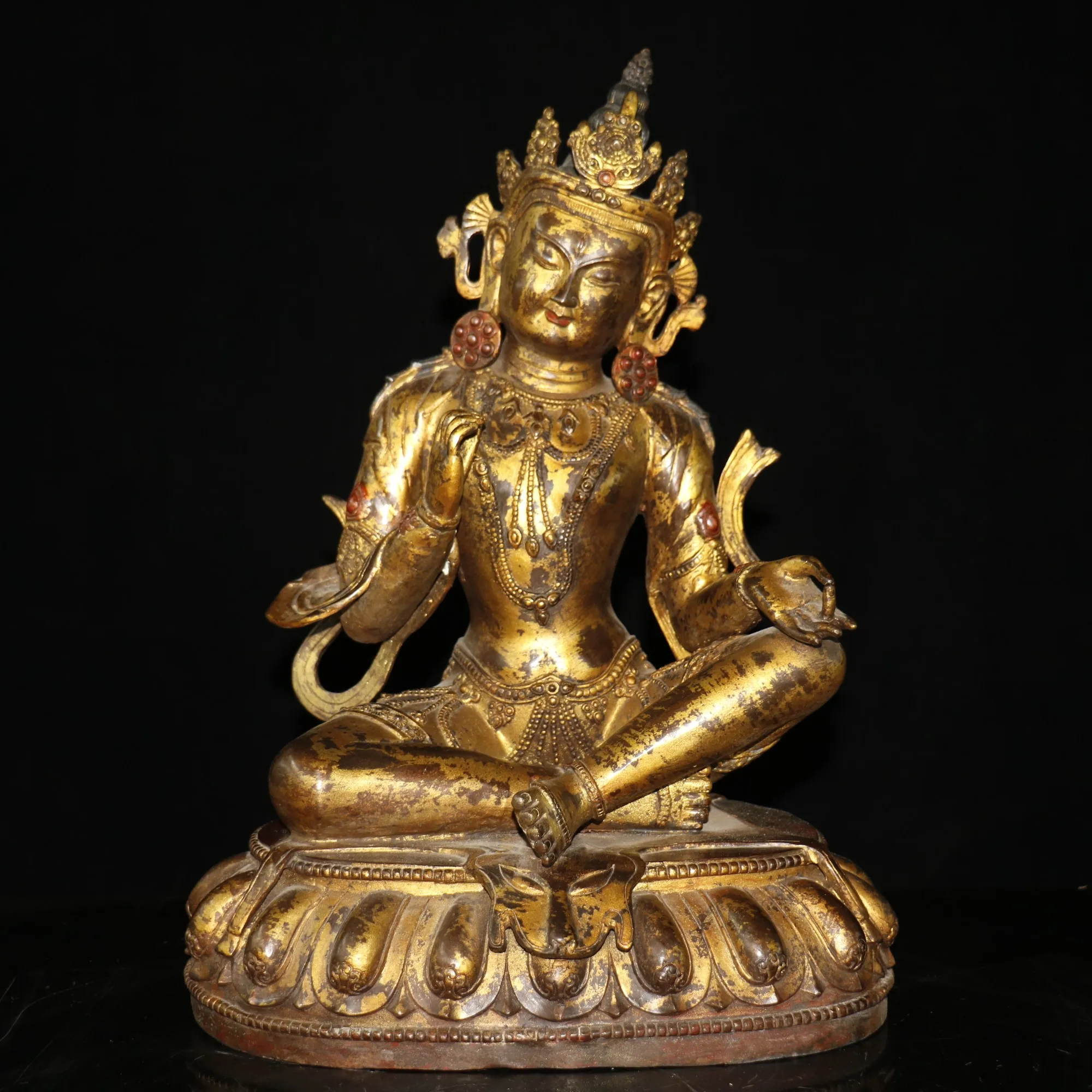 18" Tibet Buddhism Old Bronze Gilt comfortable Tara Guanyin Bodhisattva Statue Avalokitesvara Enshrine the Buddha Hall
18" Tibet Buddhism Old Bronze Gilt comfortable Tara Guanyin Bodhisattva Statue Avalokitesvara Enshrine the Buddha Hall