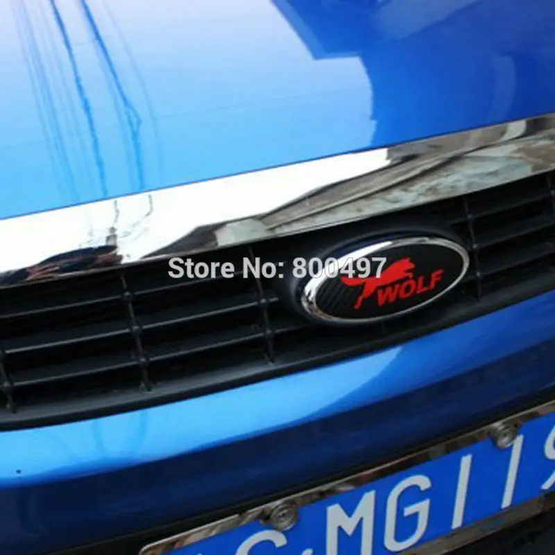 2 x New Design Car Styling Logo Cover Sticker Carbon Fiber Vinyl Decal Wolf Emblem for Ford Focus MK 1 | Автомобили и мотоциклы