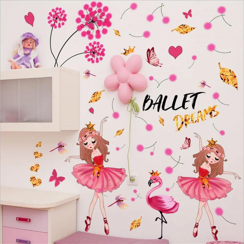 Pink Beautiful Girl Dandelion Butterfly Removable Wall Sticker For Girls Kid's Room Bedroom 3D Art Background Wall Decoration
Pink Beautiful Girl Dandelion Butterfly Removable Wall Sticker For Girls Kid's Room Bedroom 3D Art Background Wall Decoration