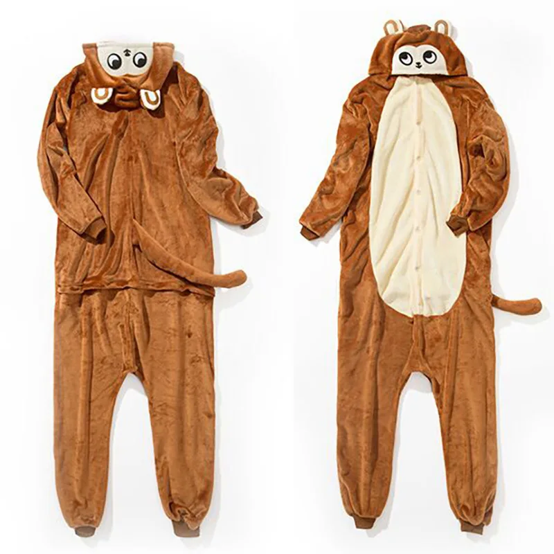 Flannel Adult Sleepwear Hooded Animal Monkey Cartoon Onesies Women Winter Brown Pajamas Couple Unisex Christmas Cosplay Costume
Flannel Adult Sleepwear Hooded Animal Monkey Cartoon Onesies Women Winter Brown Pajamas Couple Unisex Christmas Cosplay Costume