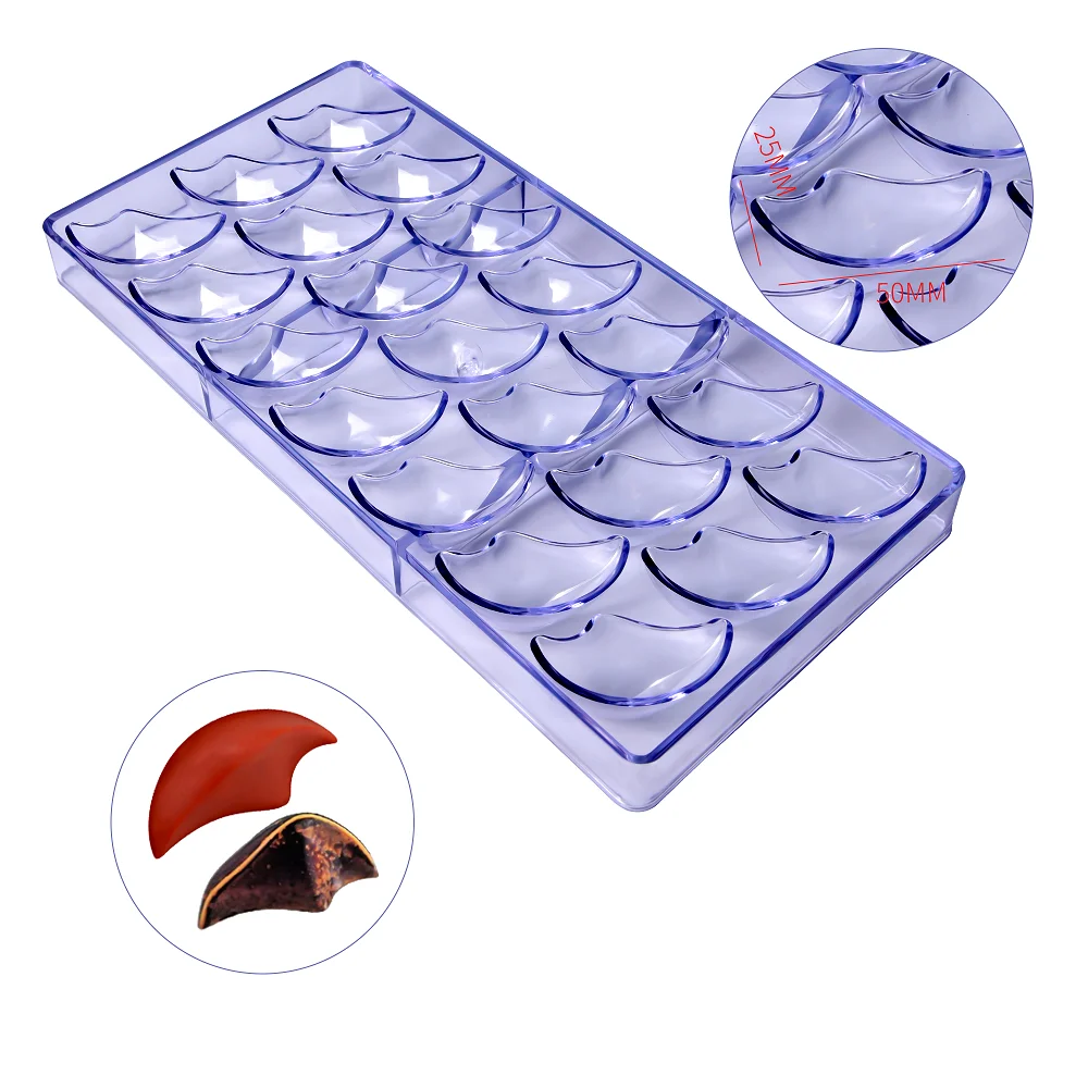 

(3pcs/Lot)Free Shipping New Plastic 21 Pieces Crescent Moon Shapes DIY Baking Chocolate Mold CC0058