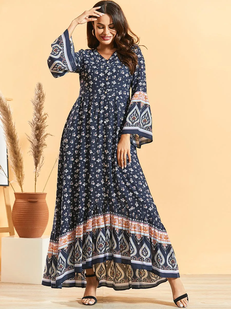 Musulm Turkey Muslim Women Dress Abaya Bohomian Ramadan Maxi Long Dresses Islamic Clothing Eid An Hijab Moroccan Kaftan Robe
Musulm Turkey Muslim Women Dress Abaya Bohomian Ramadan Maxi Long Dresses Islamic Clothing Eid An Hijab Moroccan Kaftan Robe