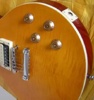 

Китайская гитарная фабрика, под заказ, новая стандартная желтая огнестойкая верхняя гитара sla sh, корпус из красного дерева, топ из клена 7 юан...