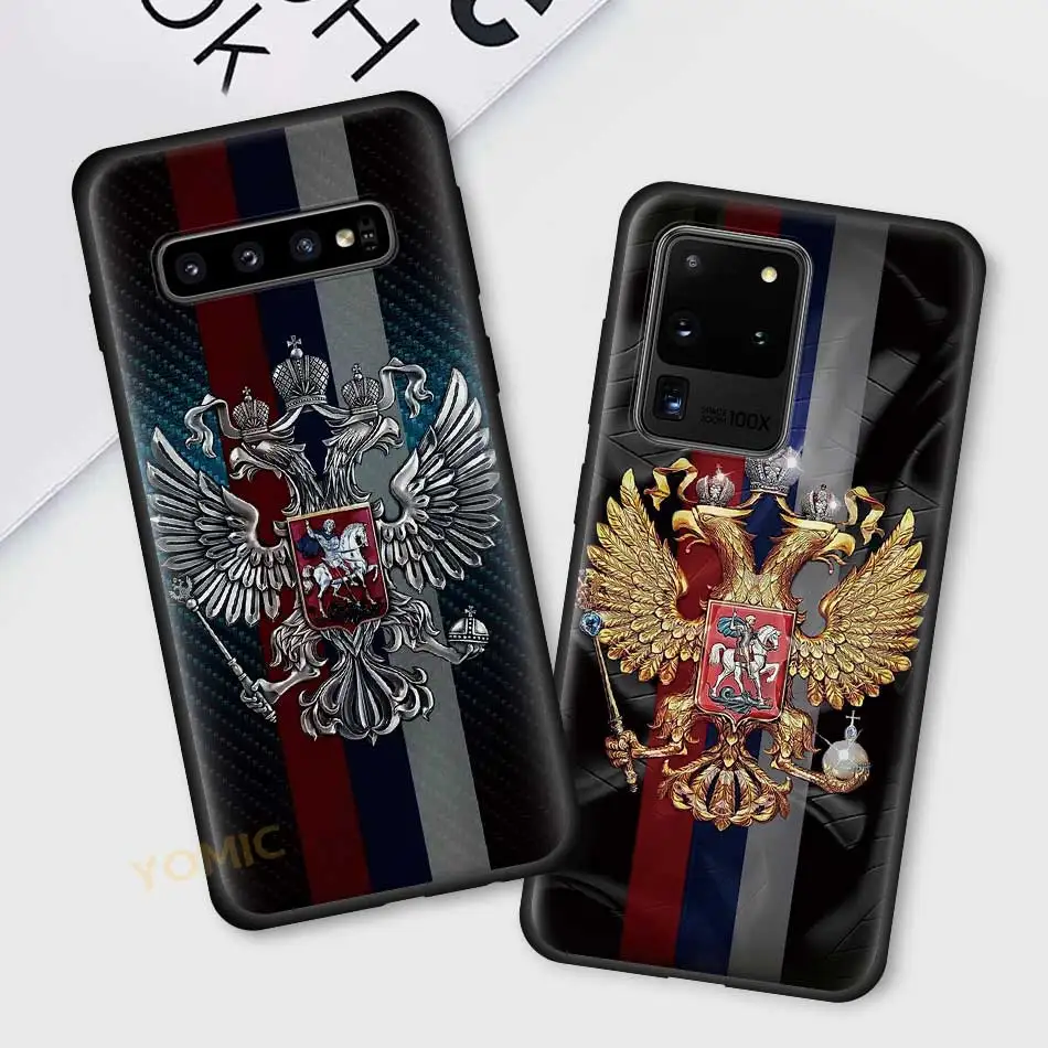 Флаг России герб Капа для Samsung Galaxy S21 S20 FE Примечание 20 Ультра S10 10 Lite S9 плюс S8 S10e ТПУ