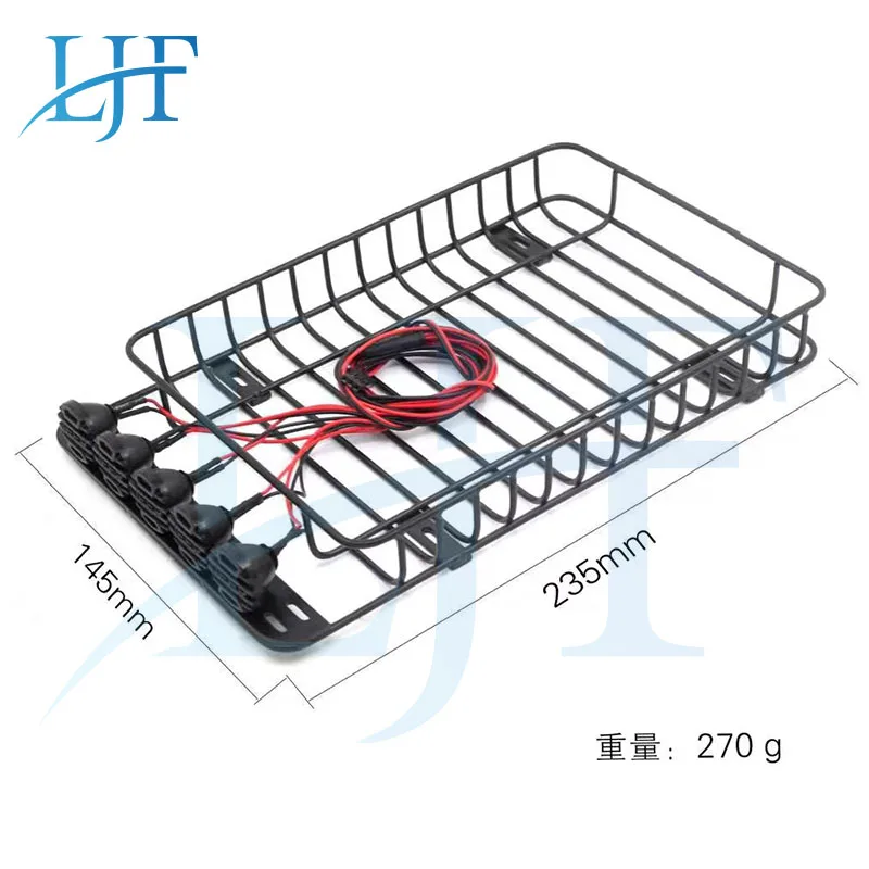 LJF Metal Roof Rack Luggage Rack with 5 LED Lights for 1/10 RC Crawler Car Traxxas TRX4 Axial SCX10 90046 TF2 CC01 AXI03007 L170
LJF Metal Roof Rack Luggage Rack with 5 LED Lights for 1/10 RC Crawler Car Traxxas TRX4 Axial SCX10 90046 TF2 CC01 AXI03007 L170