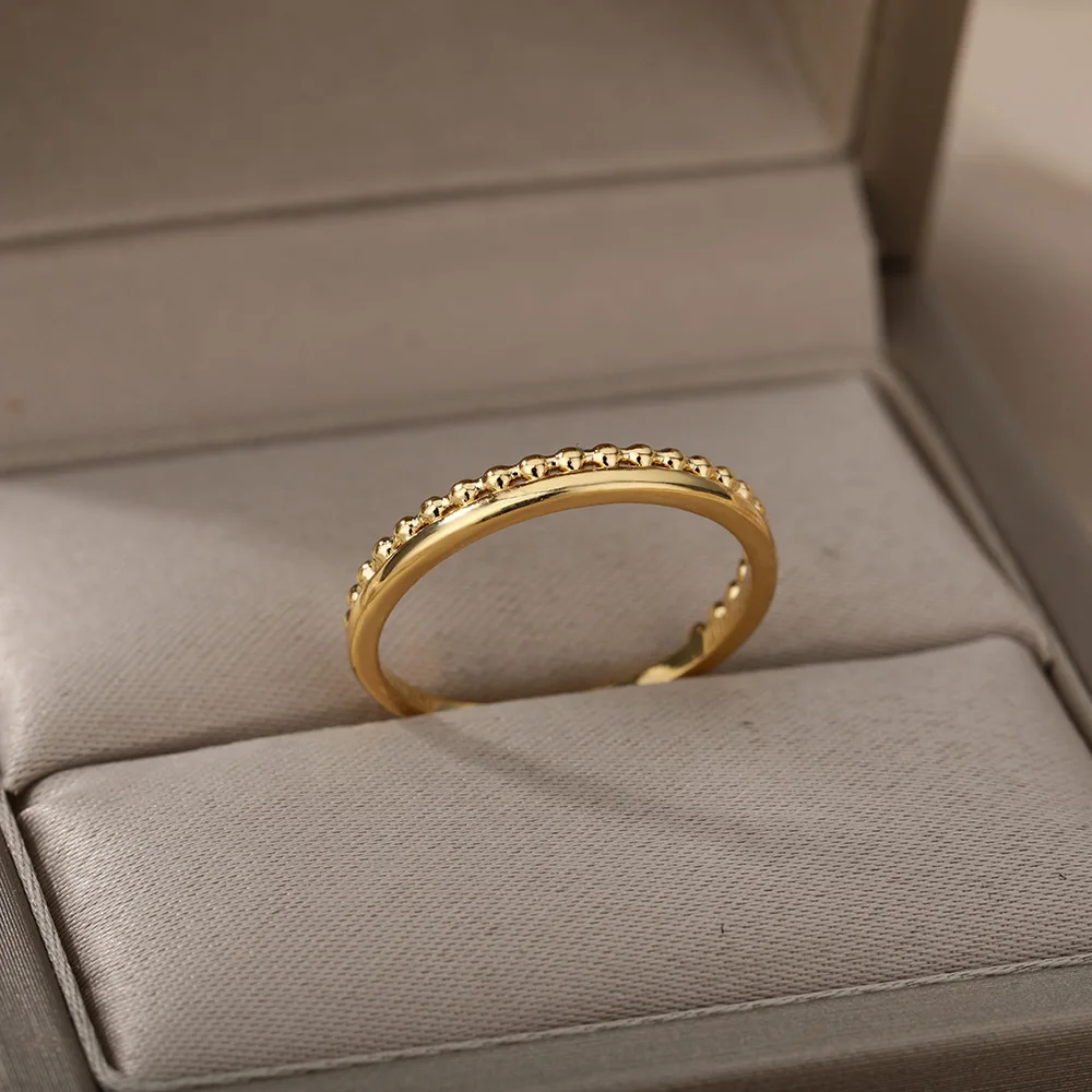 Vintage Metal Bead Rings for Women Stainless Steel Engagement Wedding Ring Aesthetic Jewelry Anillos Bague Femme
Vintage Metal Bead Rings for Women Stainless Steel Engagement Wedding Ring Aesthetic Jewelry Anillos Bague Femme
