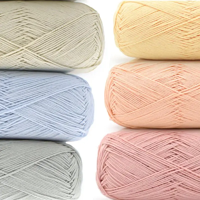

Combed Soft 100% Organic Cotton Baby Yarn Hand Knitting Crochet Thread First Class Cotton Yarn 10balls/lot 500g Wholesale FZ61