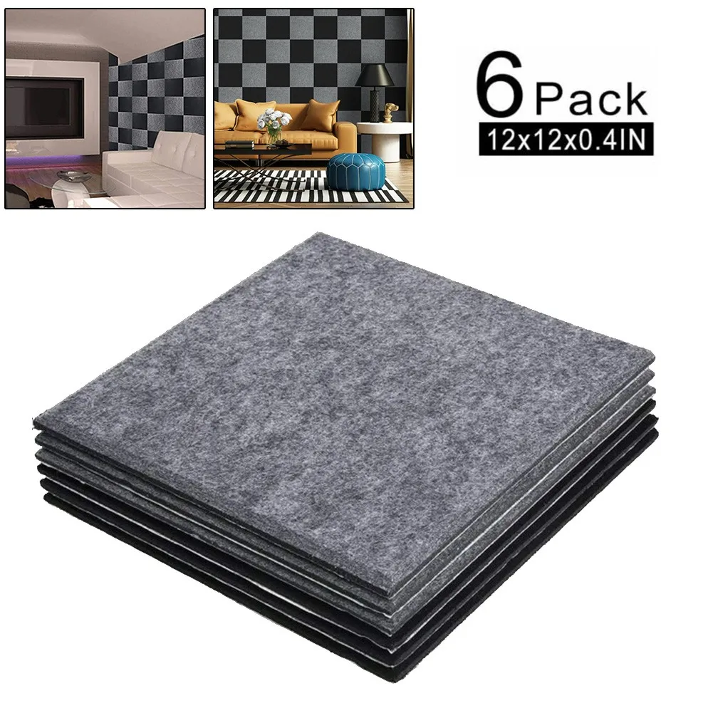 6Pcs Acoustic Absorption Panel 12x12x0.4in Studio Sound Proof Padding Grey Black Soundproof Foam Tile Protective Sponge Gyms
6Pcs Acoustic Absorption Panel 12x12x0.4in Studio Sound Proof Padding Grey Black Soundproof Foam Tile Protective Sponge Gyms