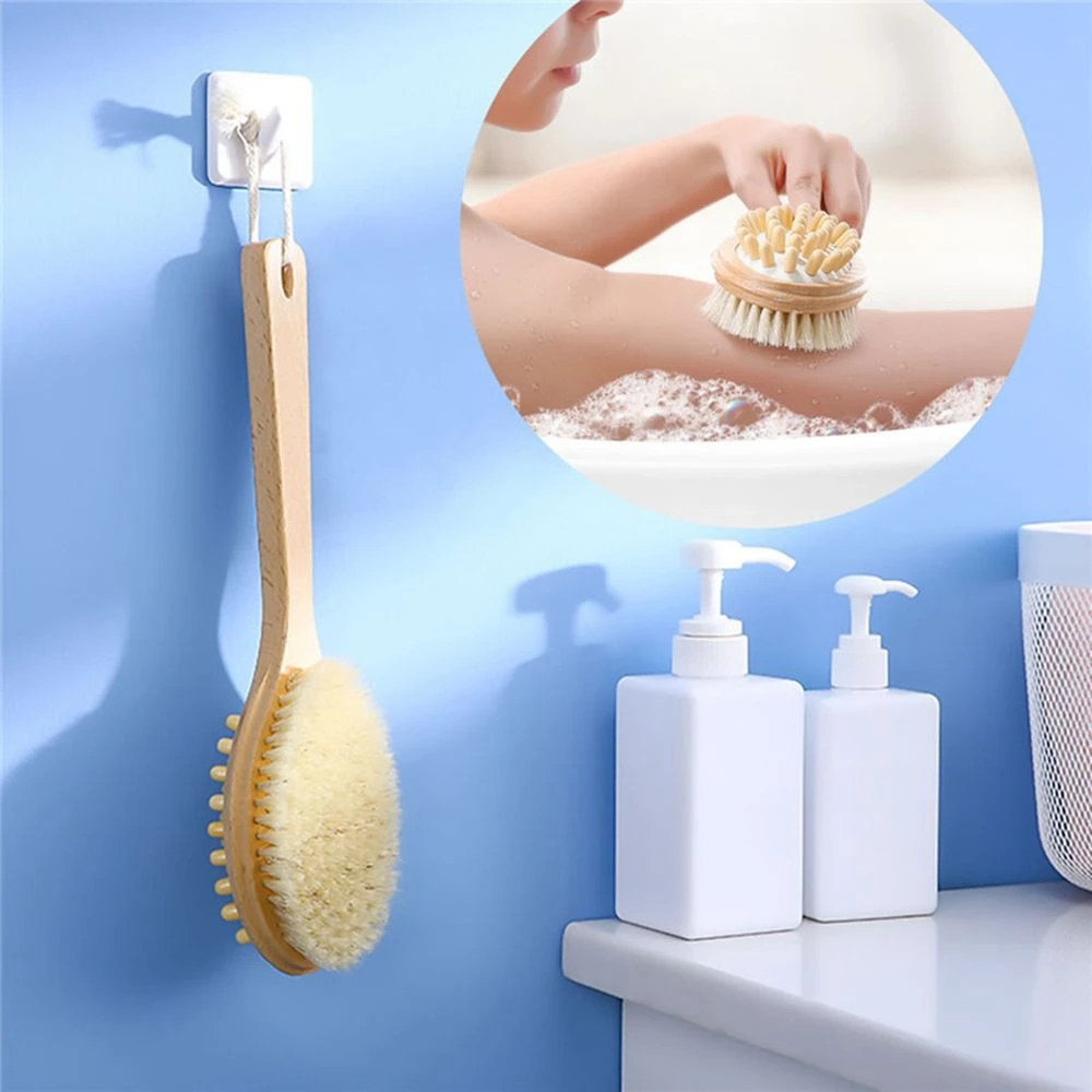Bristle Body Bath Brush Scrubber Long Handle Natural Wooden Shower Exfoliating Double Side Shower Brush 
Bristle Body Bath Brush Scrubber Long Handle Natural Wooden Shower Exfoliating Double Side Shower Brush