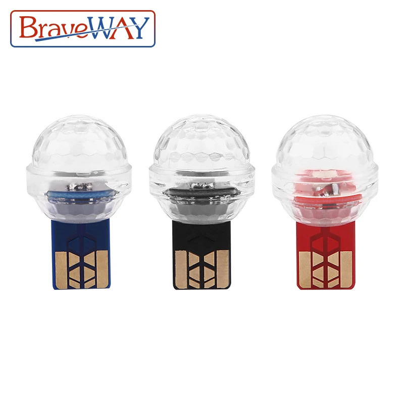 Автомобисветодиодный Светодиодная лампа BraveWAY USB атмосферный свет диджеев RGB