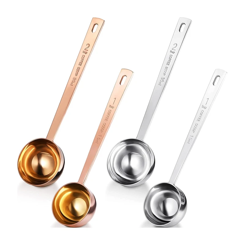 

4 Pieces Coffee Scoop Stainless Steel Coffee Measuring Spoon Tea Scoop Table Spoon for Coffee Tea Flour Sugar