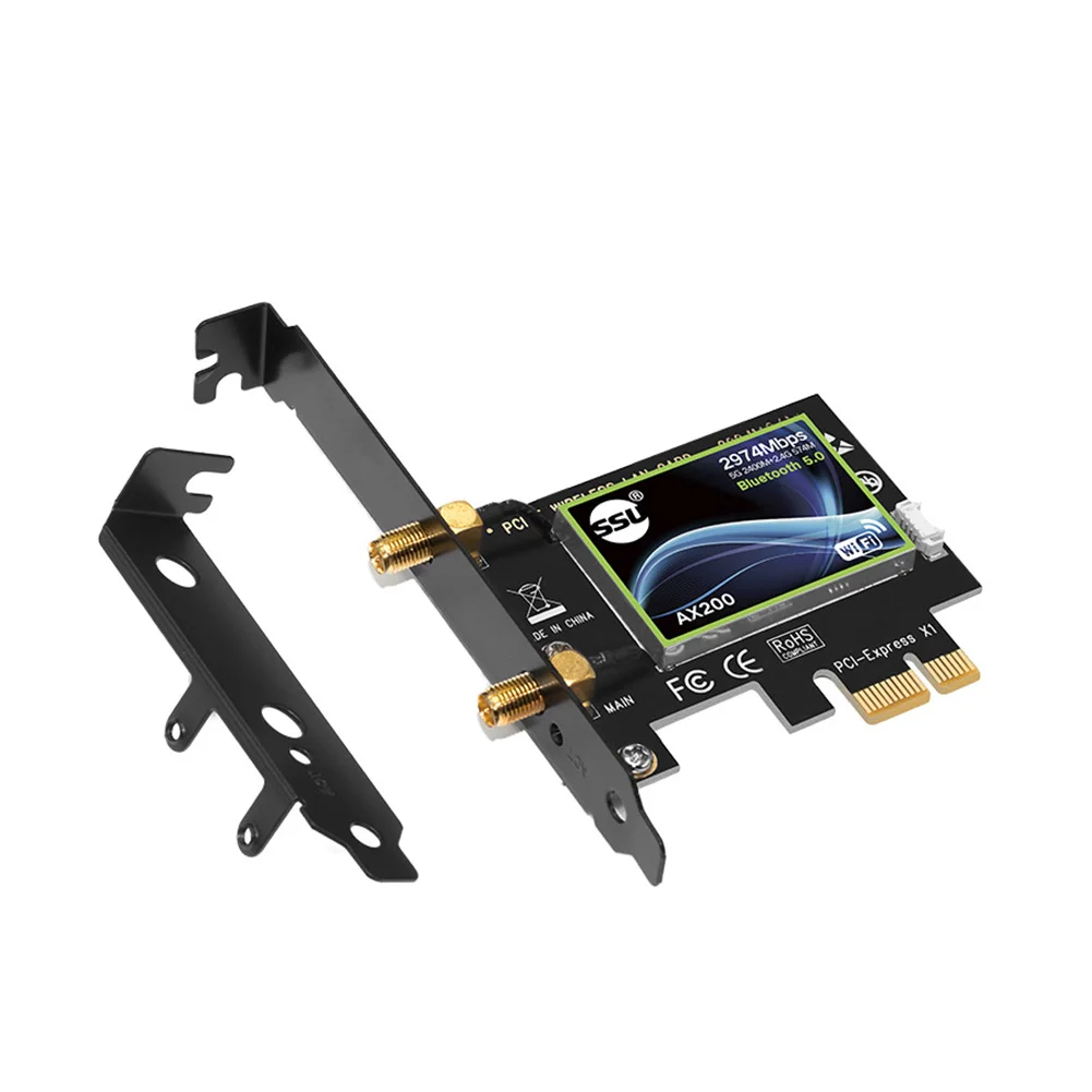 Network Card Wireless Card Adapter Dual Band 2974Mbps Wifi PCI-E Wireless Adapter 2.4/5Ghz WiFi Receiver for SU-AX200
Network Card Wireless Card Adapter Dual Band 2974Mbps Wifi PCI-E Wireless Adapter 2.4/5Ghz WiFi Receiver for SU-AX200