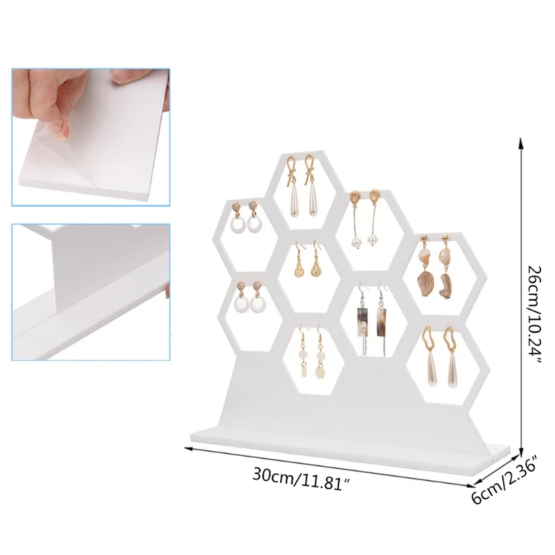 Natural Wood White Honeycomb Jewelry Earring Display Stand Up to Hold 9 Earrings K3KF
Natural Wood White Honeycomb Jewelry Earring Display Stand Up to Hold 9 Earrings K3KF