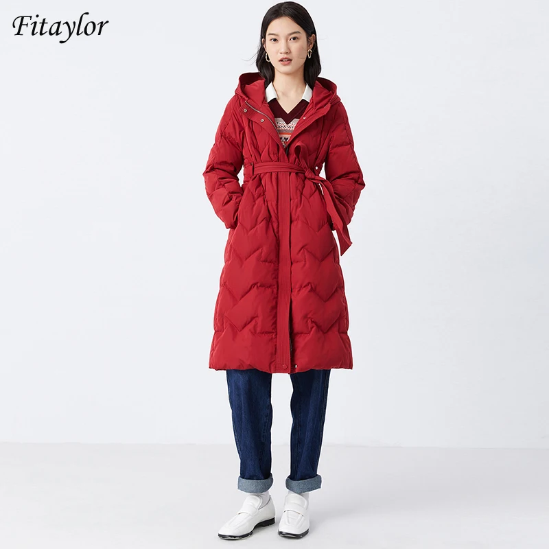 Fitaylor Winter Hooded Warm Long Feather Jacket Women 90% White Duck Down Coat Plus Size XL Hight Waist Fluffy Outwear with Belt
Fitaylor Winter Hooded Warm Long Feather Jacket Women 90% White Duck Down Coat Plus Size XL Hight Waist Fluffy Outwear with Belt