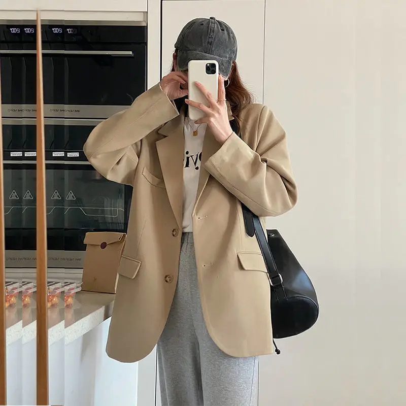 2021 New Arrival Korean Style Autumn Women Casual Notched Collar Long Sleeve Blazers All-matched Loose Single Breasted Coat P19
2021 New Arrival Korean Style Autumn Women Casual Notched Collar Long Sleeve Blazers All-matched Loose Single Breasted Coat P19
