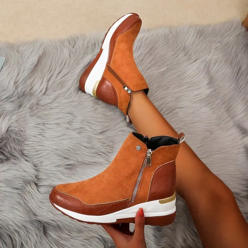 New Women Sneakers Fashion Wedges Ladies Ankle Boots Women's Casual Vulcanized Shoes Non-slip Zipper Female Footwear
New Women Sneakers Fashion Wedges Ladies Ankle Boots Women's Casual Vulcanized Shoes Non-slip Zipper Female Footwear