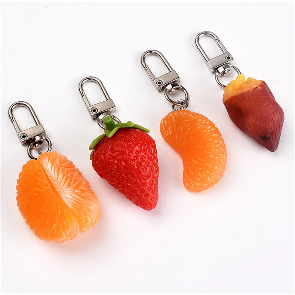 Fashion Lifelike Imitation Fruit Key Chain Orange Strawberry Key Ring Female Jewelry Cartoon Car Handbag Key Chains
Fashion Lifelike Imitation Fruit Key Chain Orange Strawberry Key Ring Female Jewelry Cartoon Car Handbag Key Chains