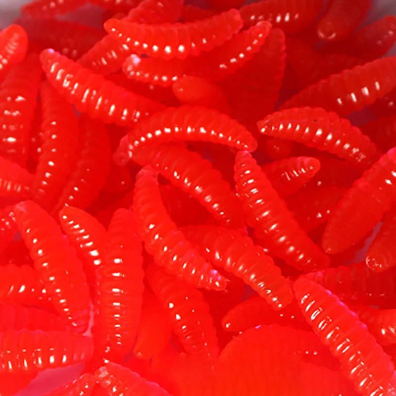 JinGu 100 шт. 2 см Акция личинка мягкая рыболовная приманка крючки черви с запахом