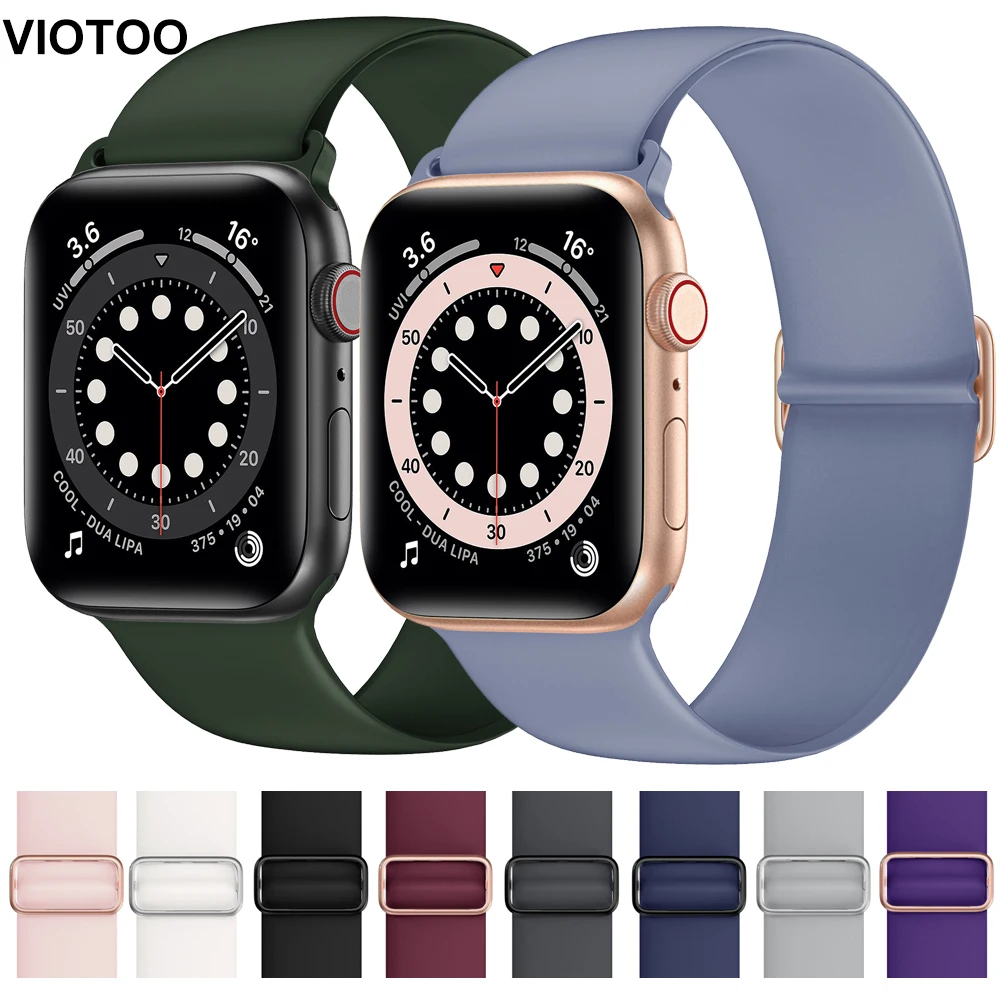Ремешок VIOTOO силиконовый для Apple watch band эластичный мягкий цветной браслет IWatch 3 4 5 6