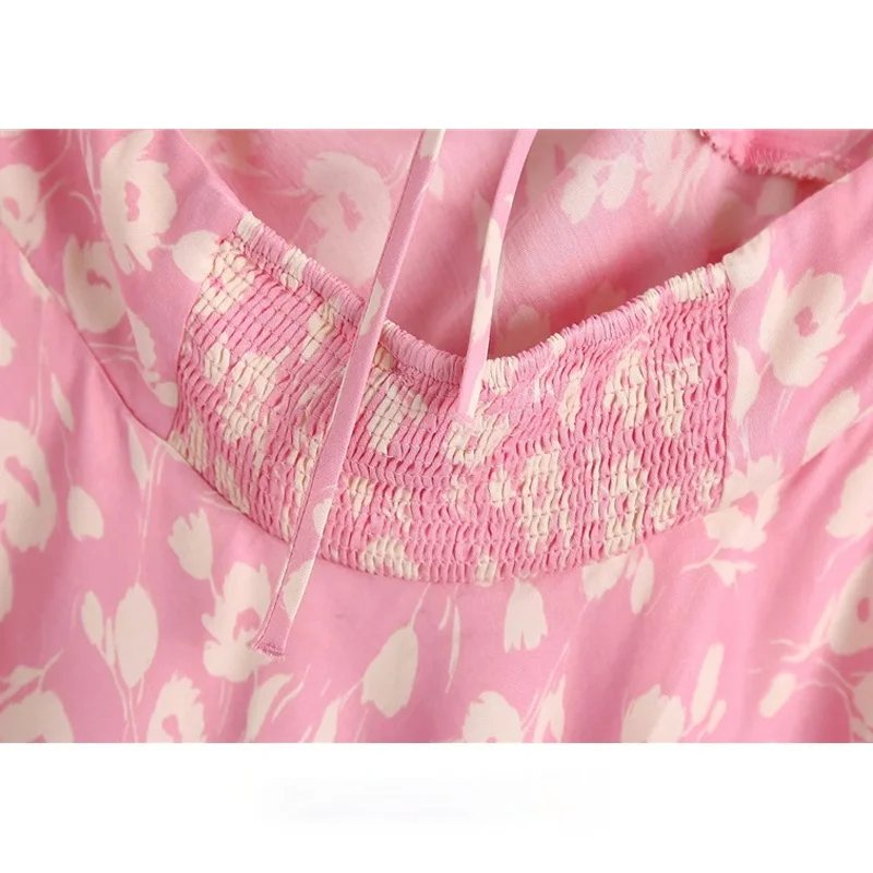 Women 2021 Chic Fashion Floral Print Cozy Mini Dress Vintage Backless Elastic Ties Thin Straps Female Dresses Mujer
Women 2021 Chic Fashion Floral Print Cozy Mini Dress Vintage Backless Elastic Ties Thin Straps Female Dresses Mujer